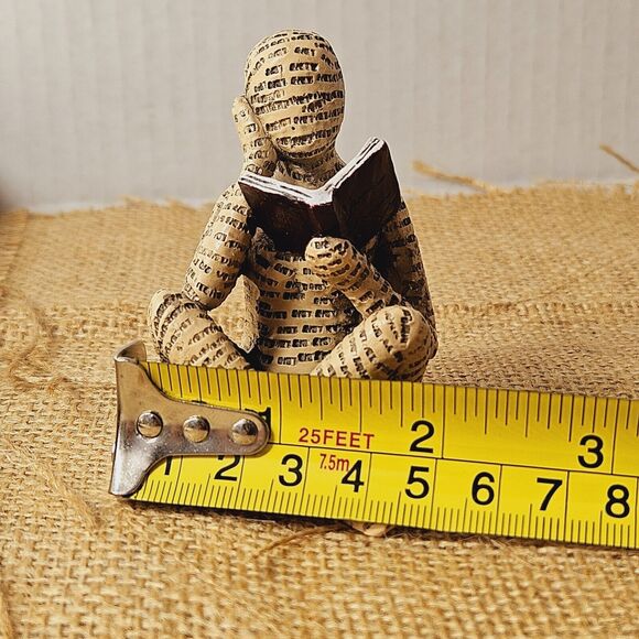 Resin Woman Reading Book Figurine Human Sculpture Bookends Bookshelf Words Skin - Picture 12 of 13